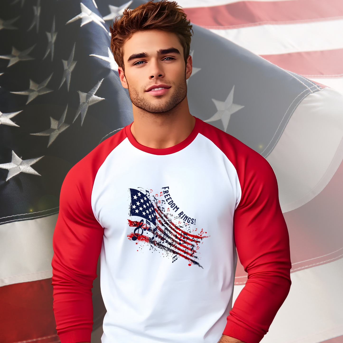 Freedom Rings Baseball Tee