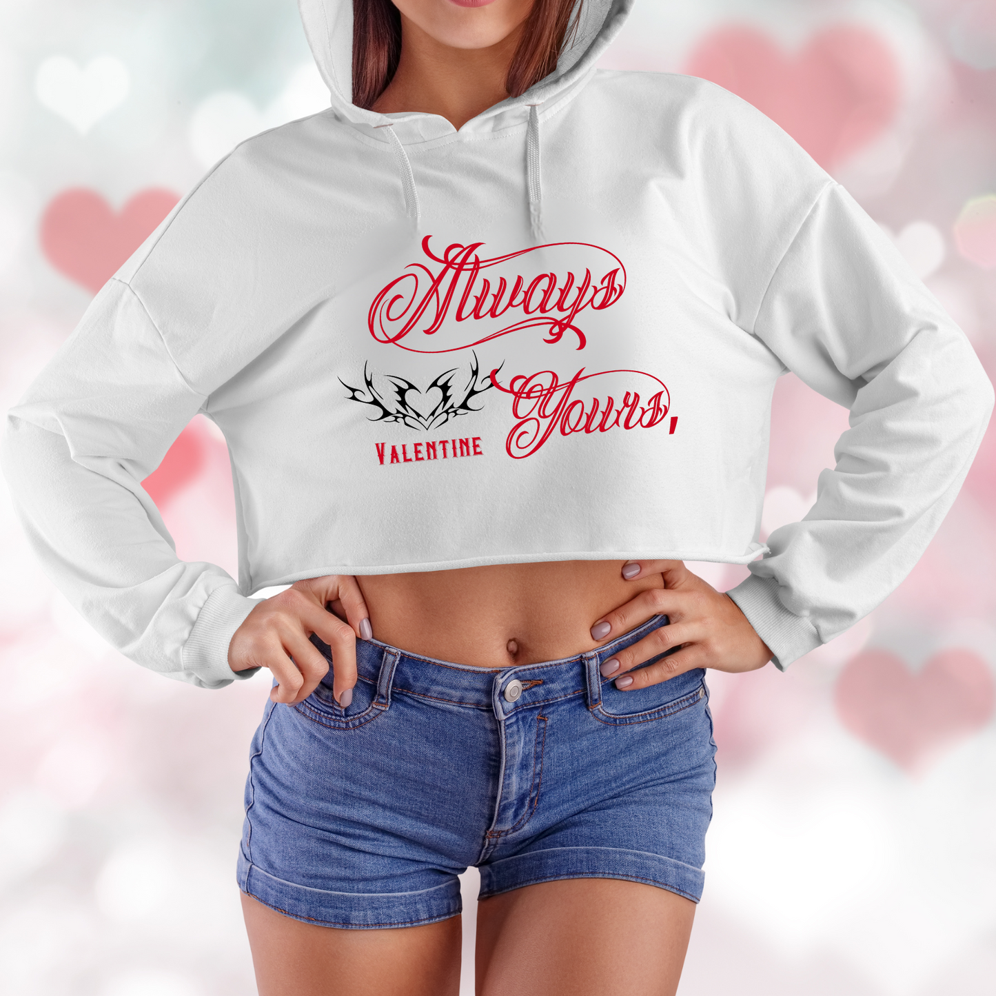 Always Yours, Valentine Crop Hoodie