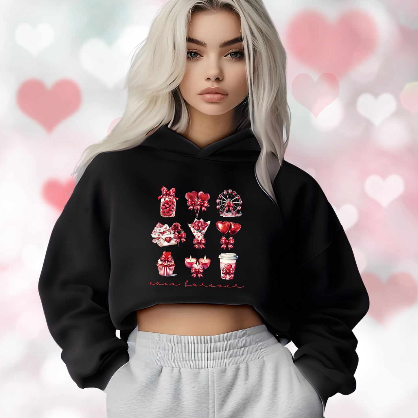 XO Forever Crop Hoodie