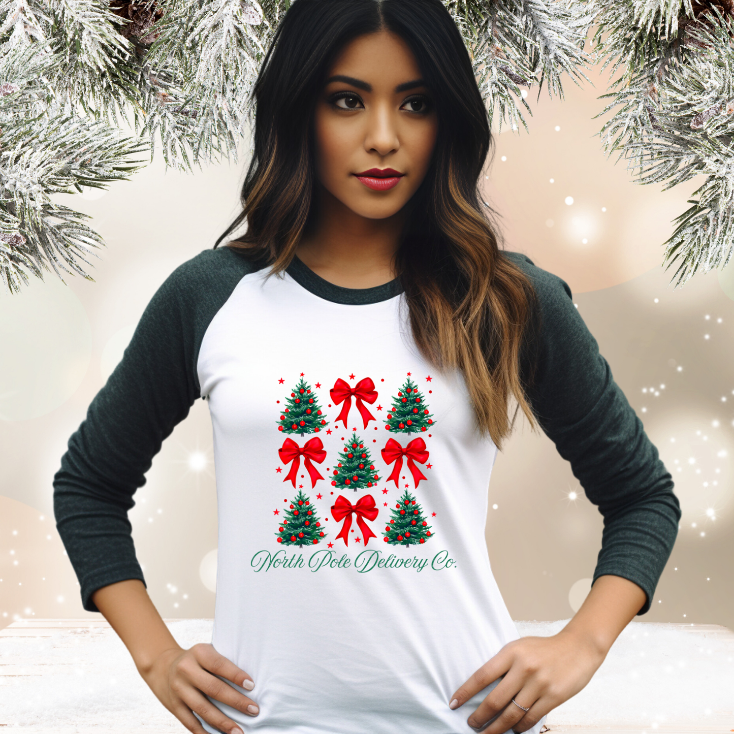 North Pole Delivery Co. Baseball Tee
