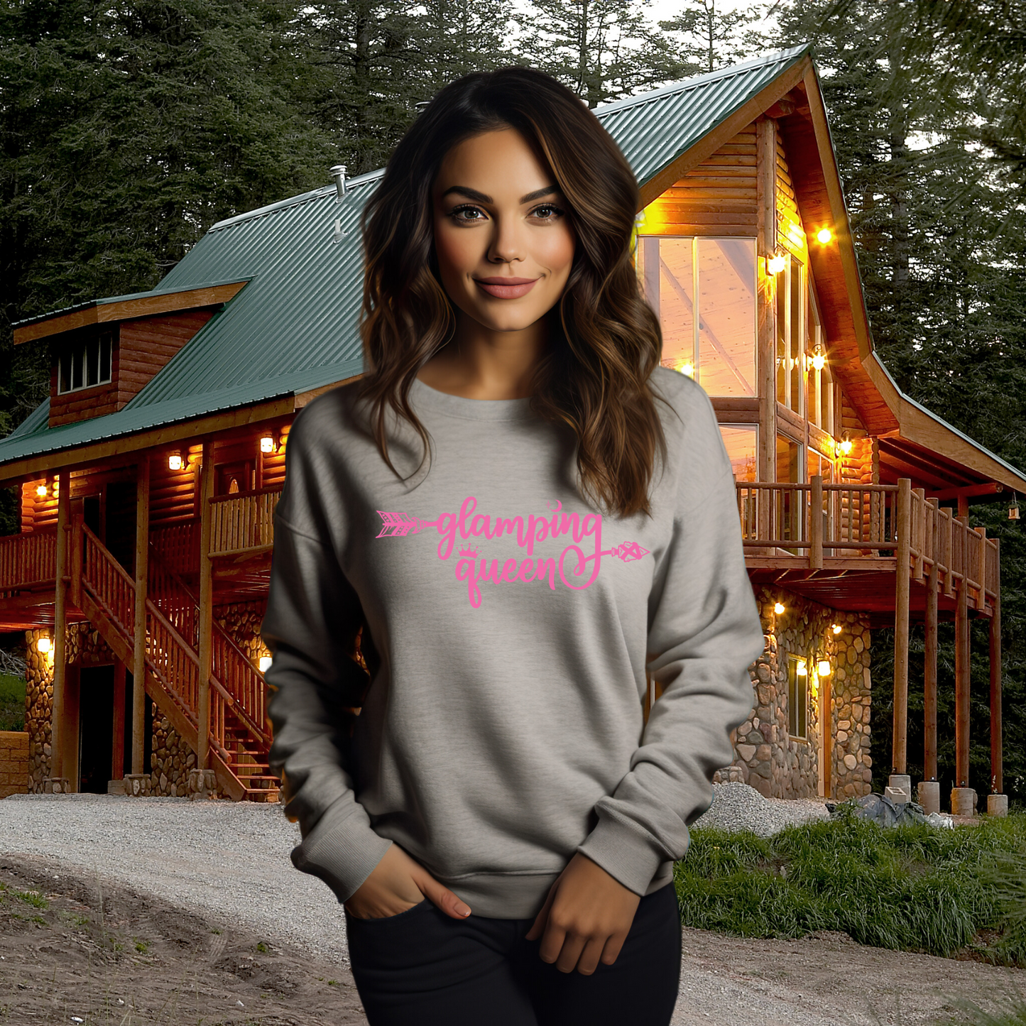 Glamping Queen Crewneck Sweatshirt