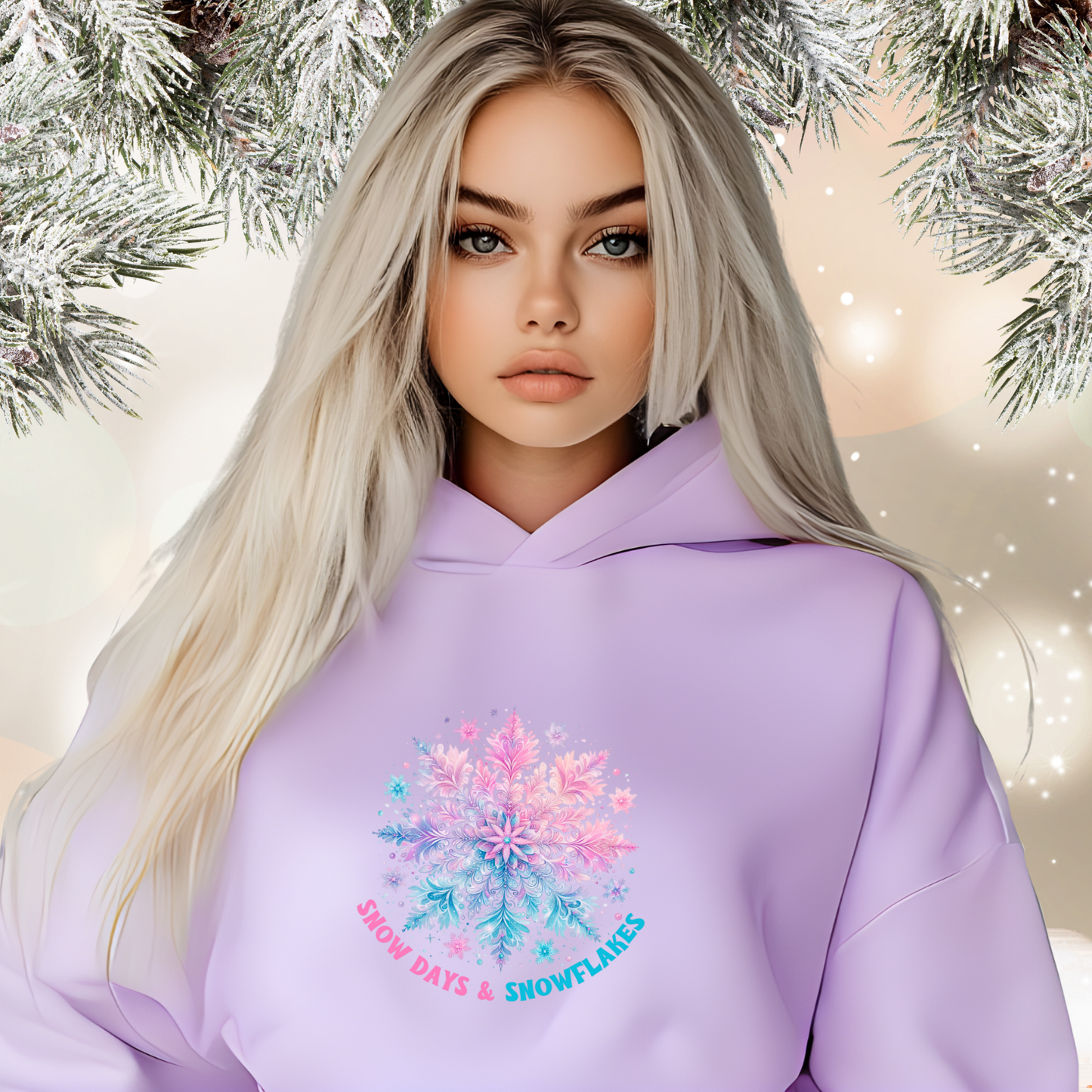 Snow Days & Snowflakes Crop Hoodie