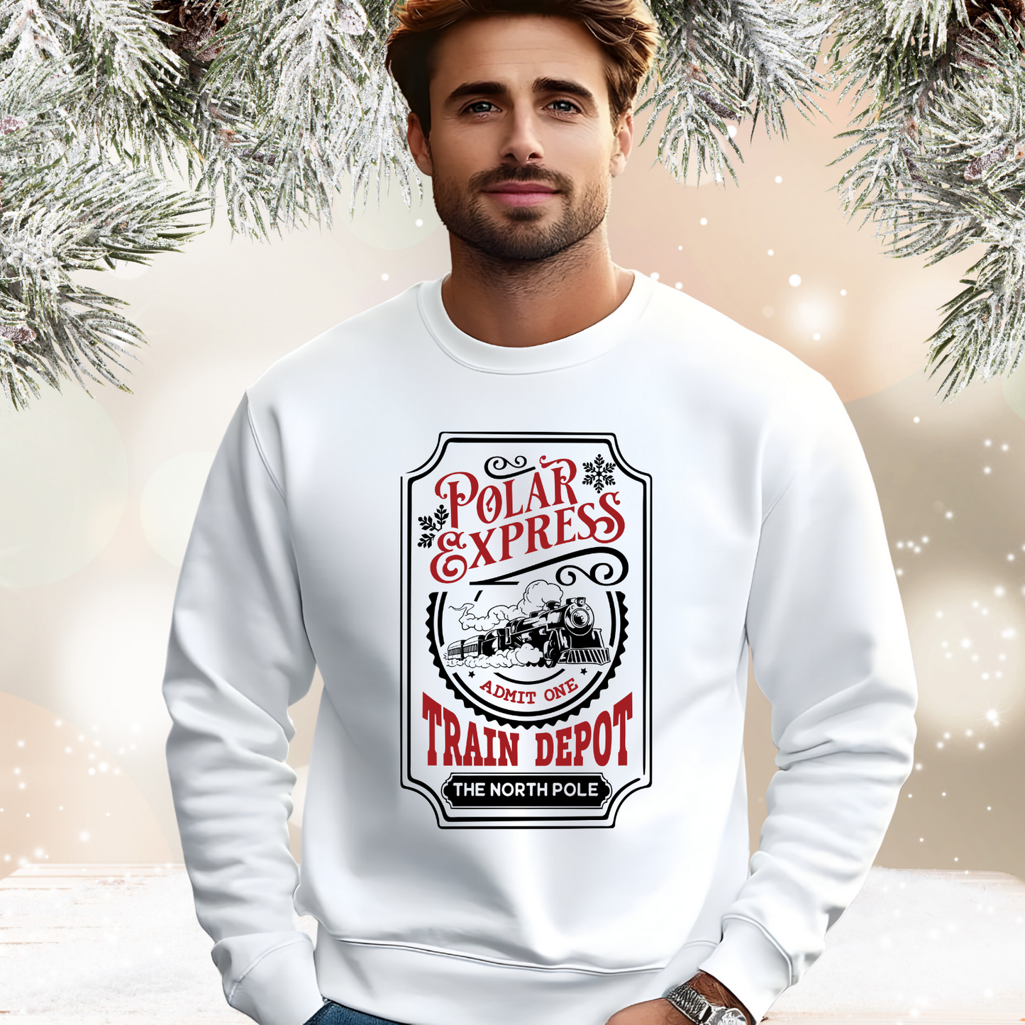 Polar Express Train Depot Crewneck Sweatshirt