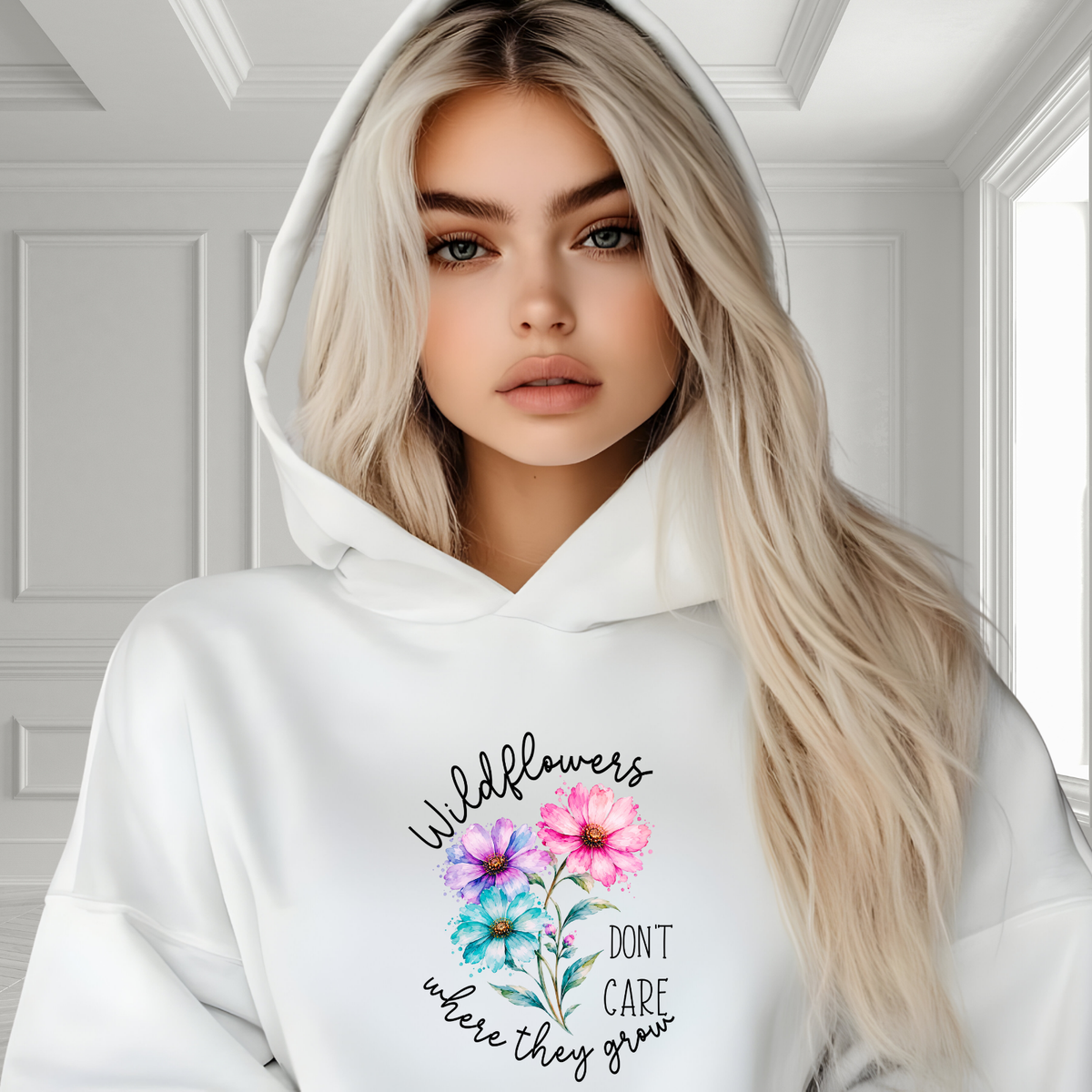 Wildflowers Don’t Care Where They Grow Crop Hoodie