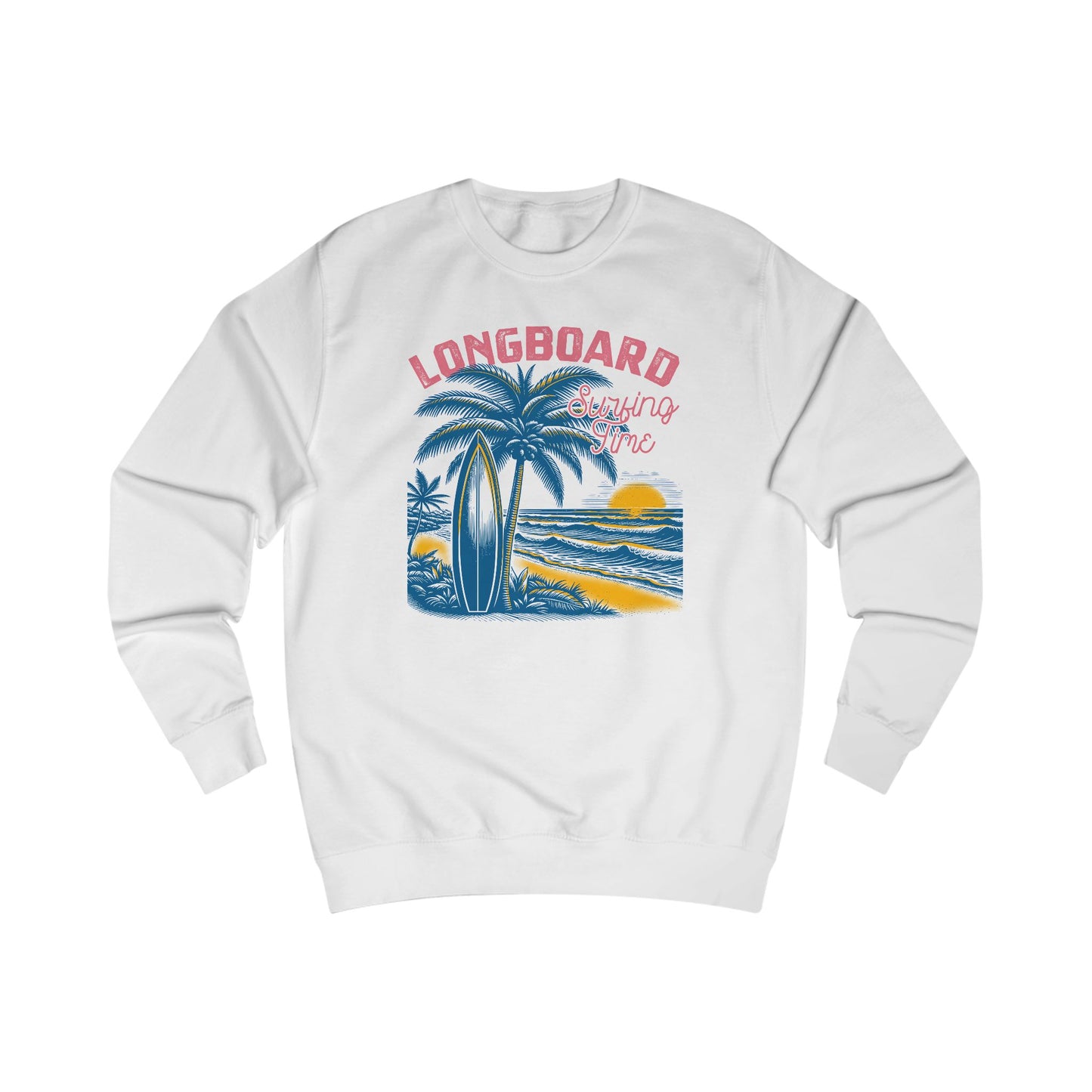 Longboard Surfing Crewneck Sweatshirt