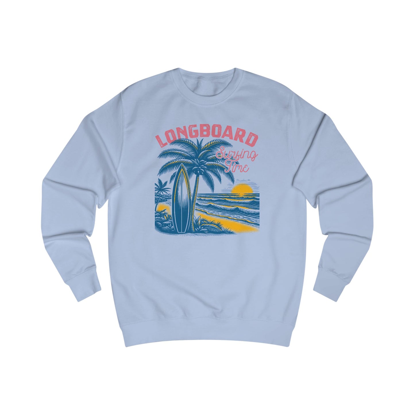 Longboard Surfing Crewneck Sweatshirt