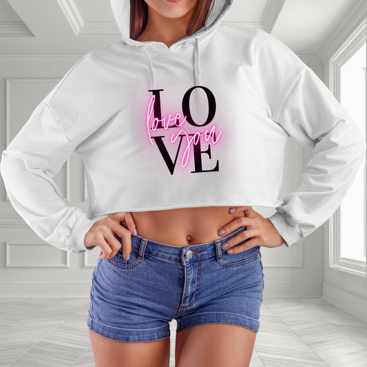 Love You Crop Hoodie