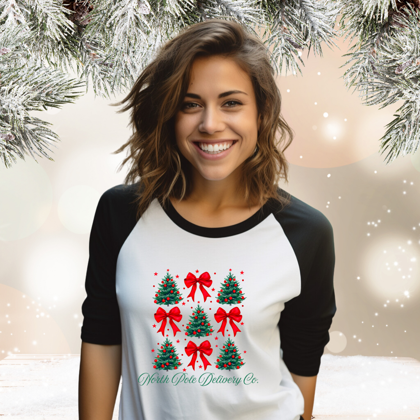 North Pole Delivery Co. Baseball Tee