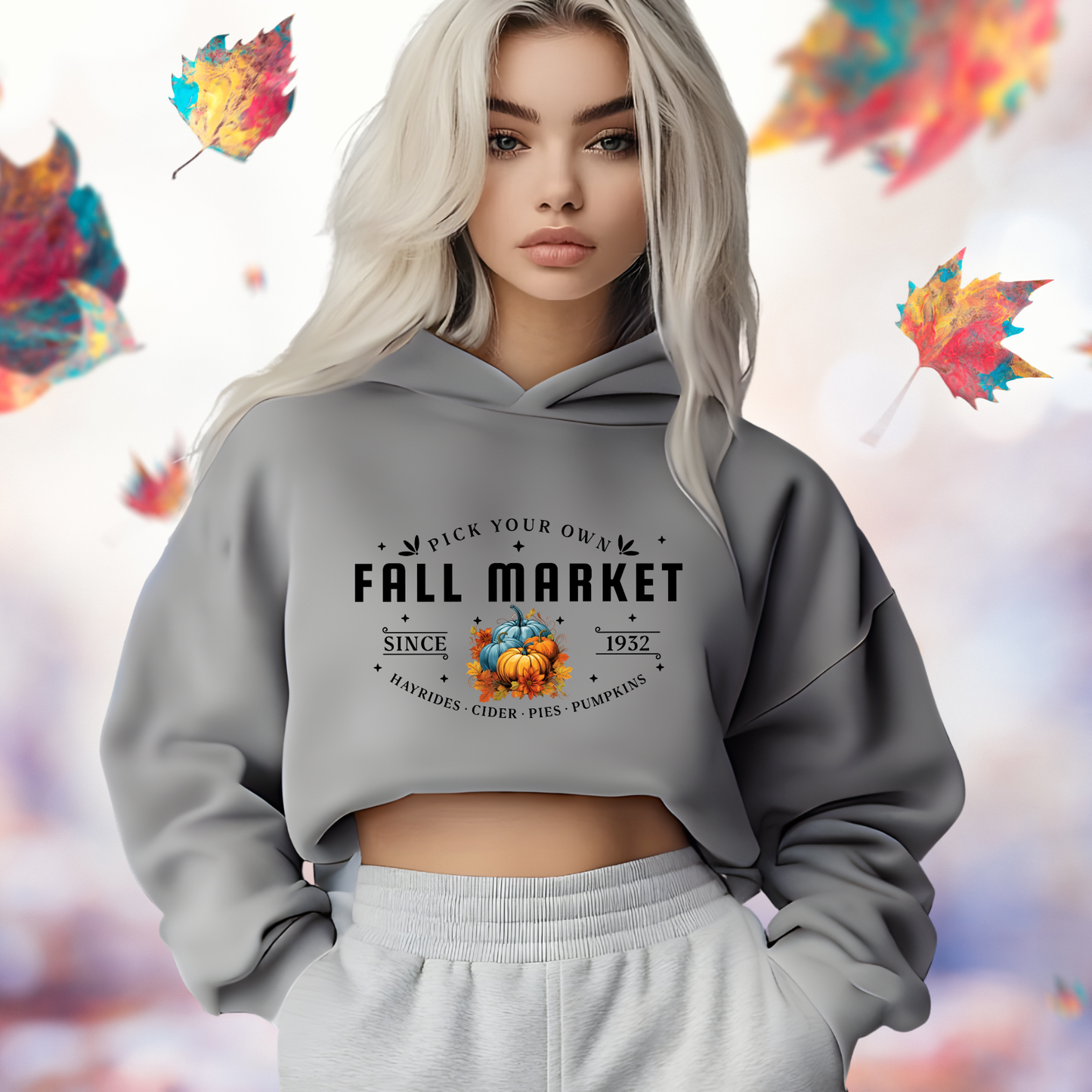 Fall Market Crop Hoodie