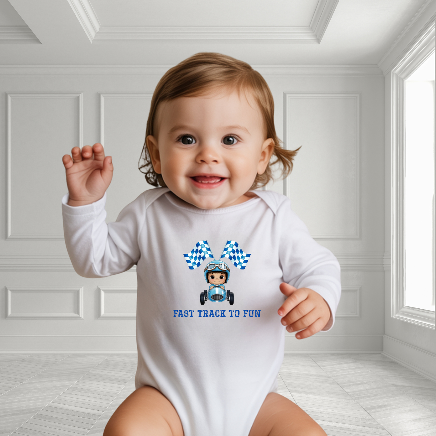 Fast Track To Fun Infant Long Sleeve Onesie