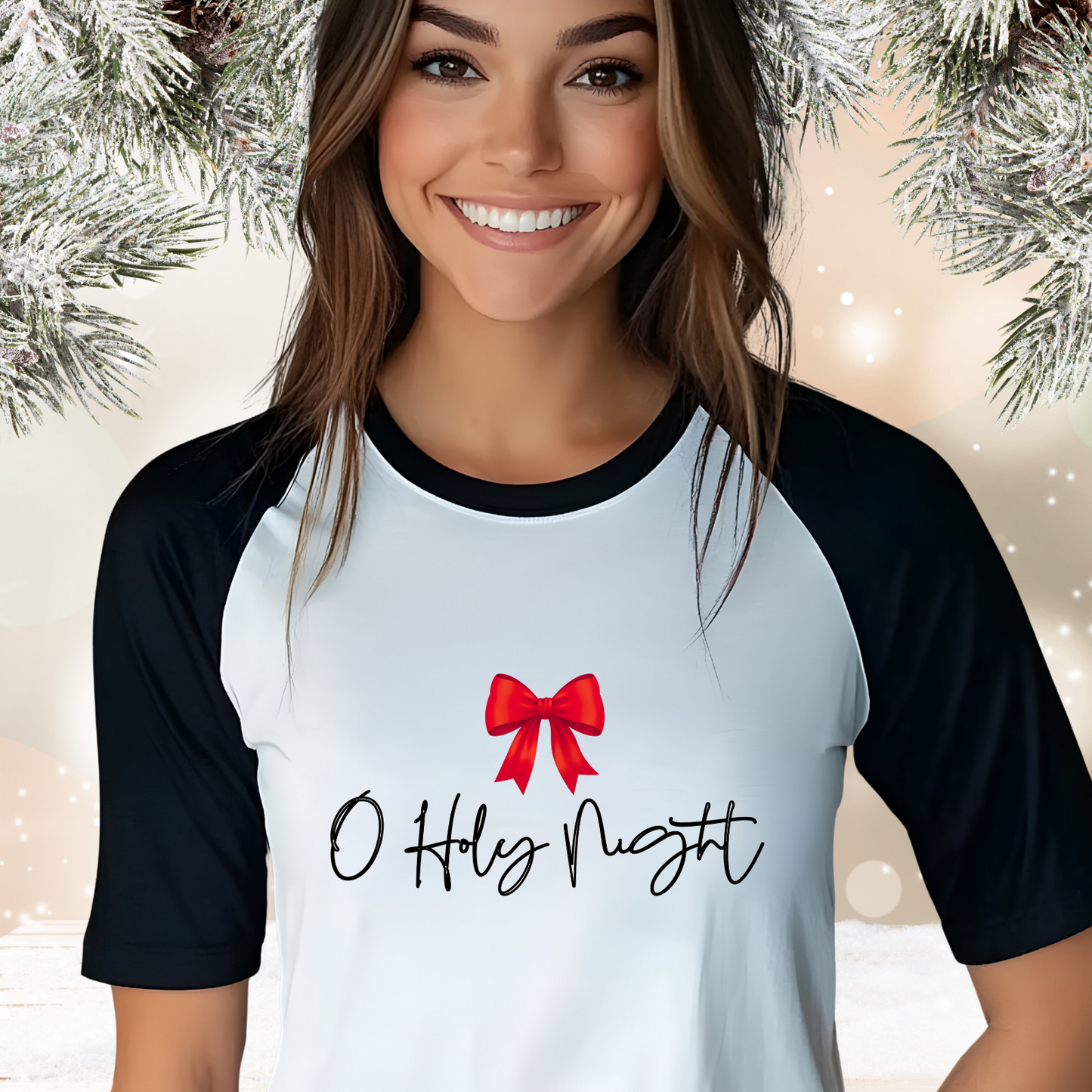 O Holy Night Baseball Tee