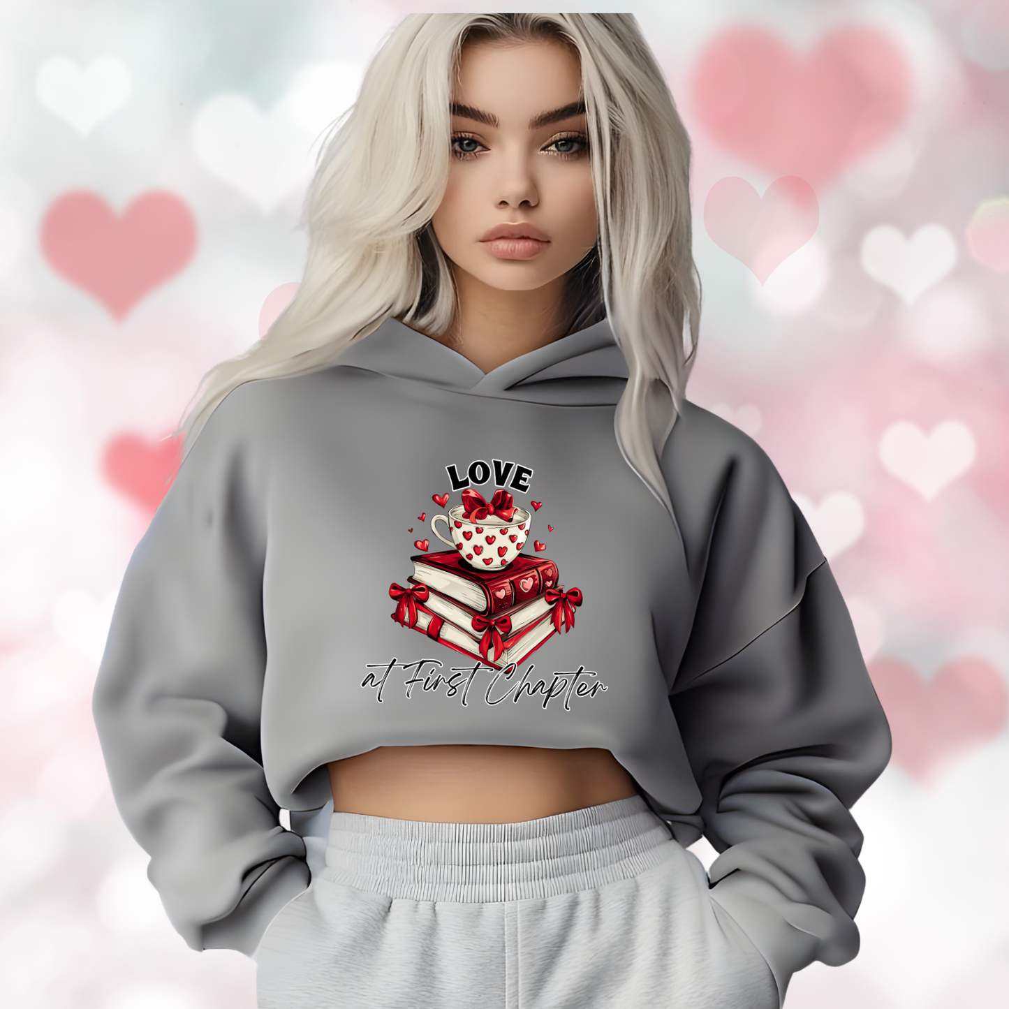 Love At First Chapter Crop Hoodie