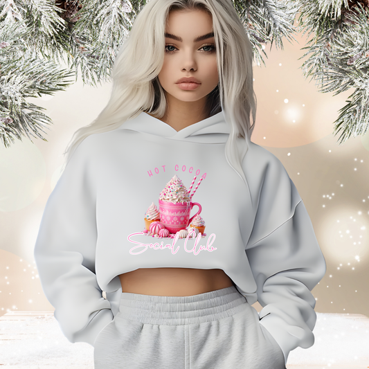 Hot Cocoa Social Club Crop Hoodie