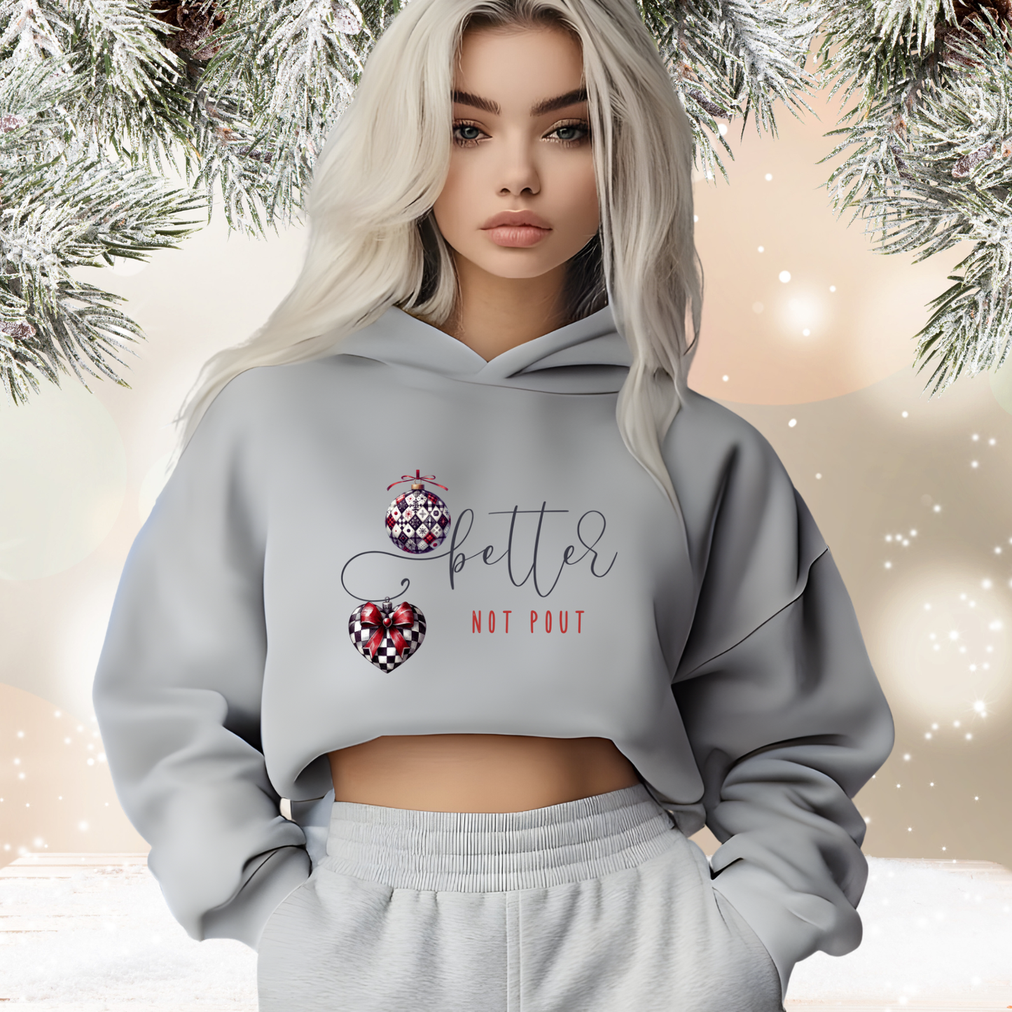 Better Not Pout Crop Hoodie