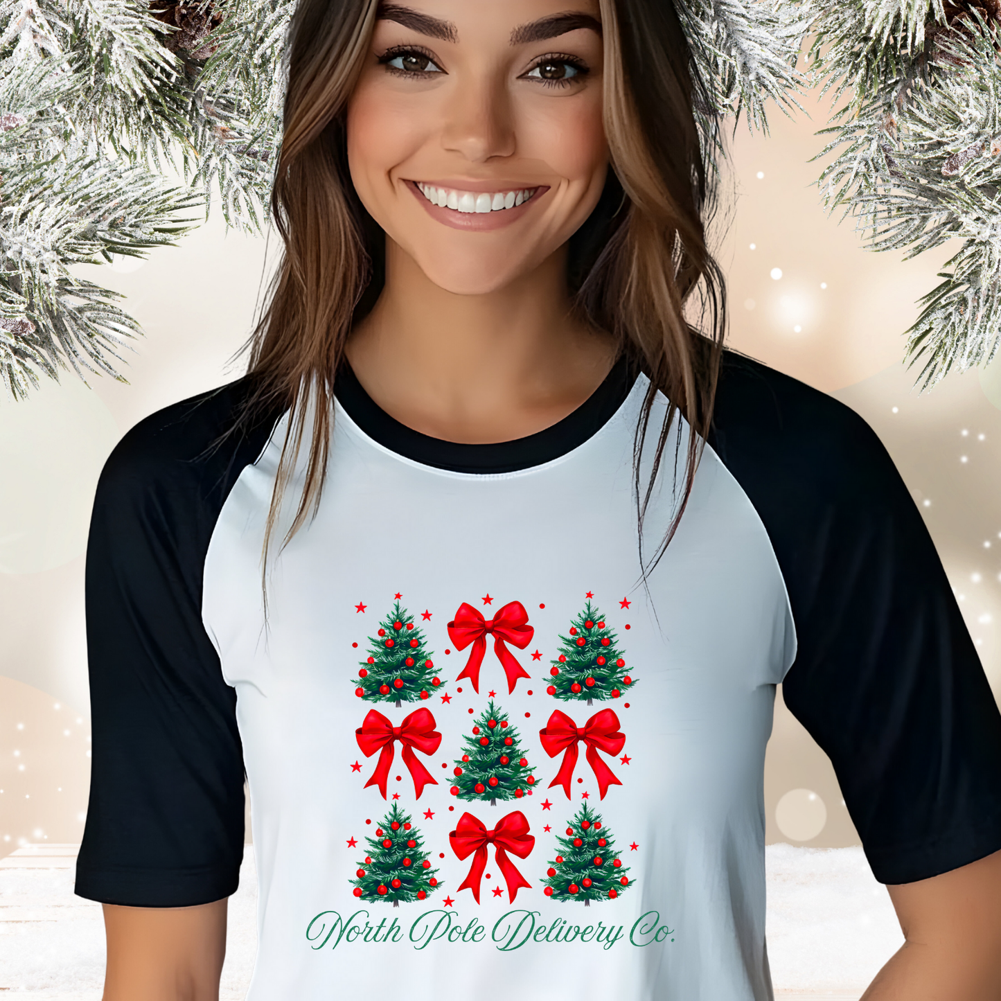 North Pole Delivery Co. Baseball Tee
