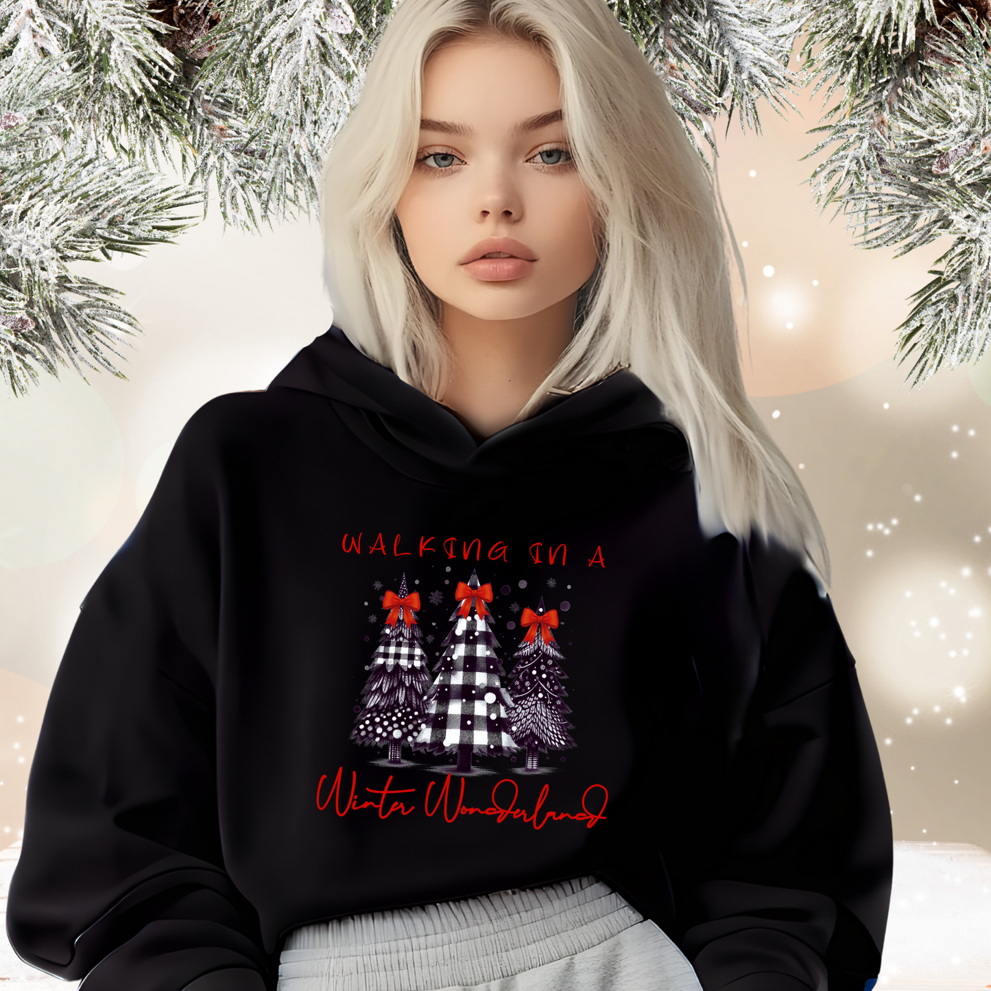 Walking In A Winter Wonderland Crop Hoodie