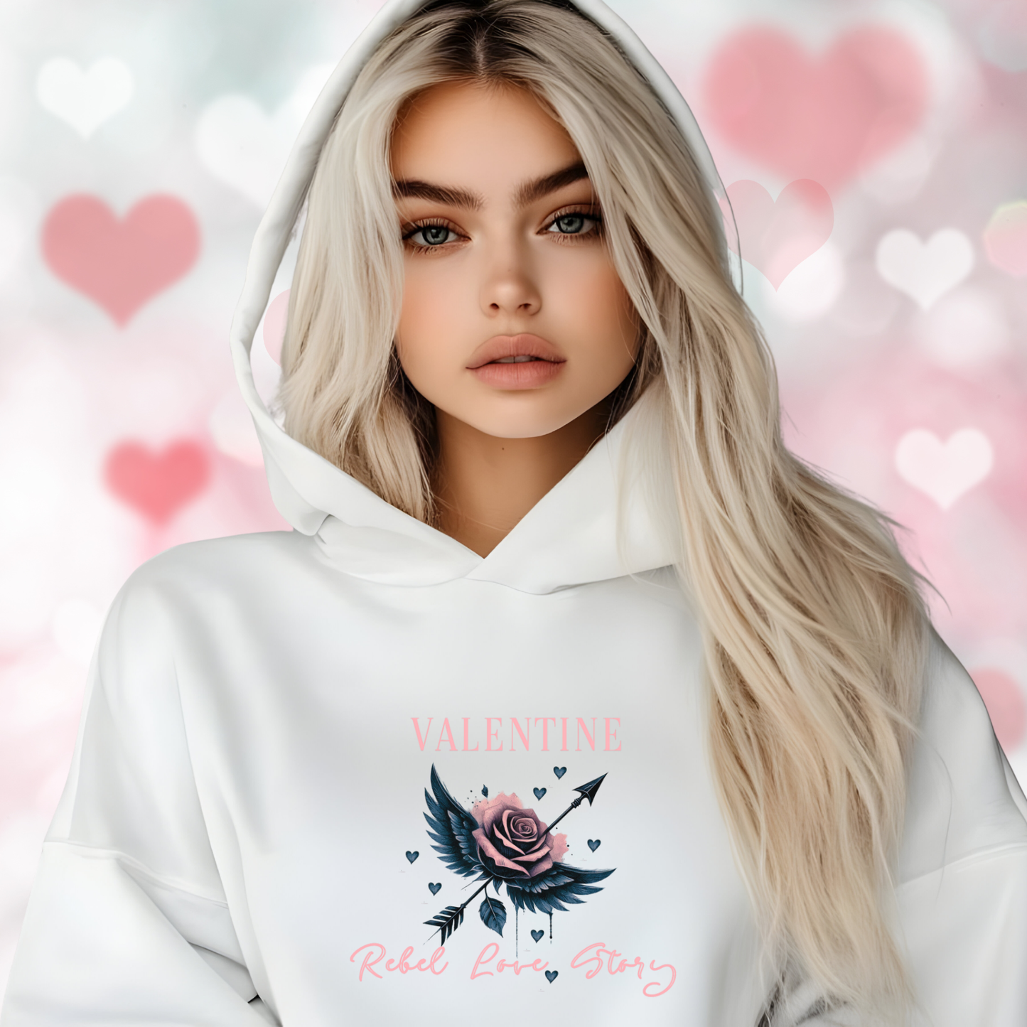 Valentine Rebel Love Crop Hoodie