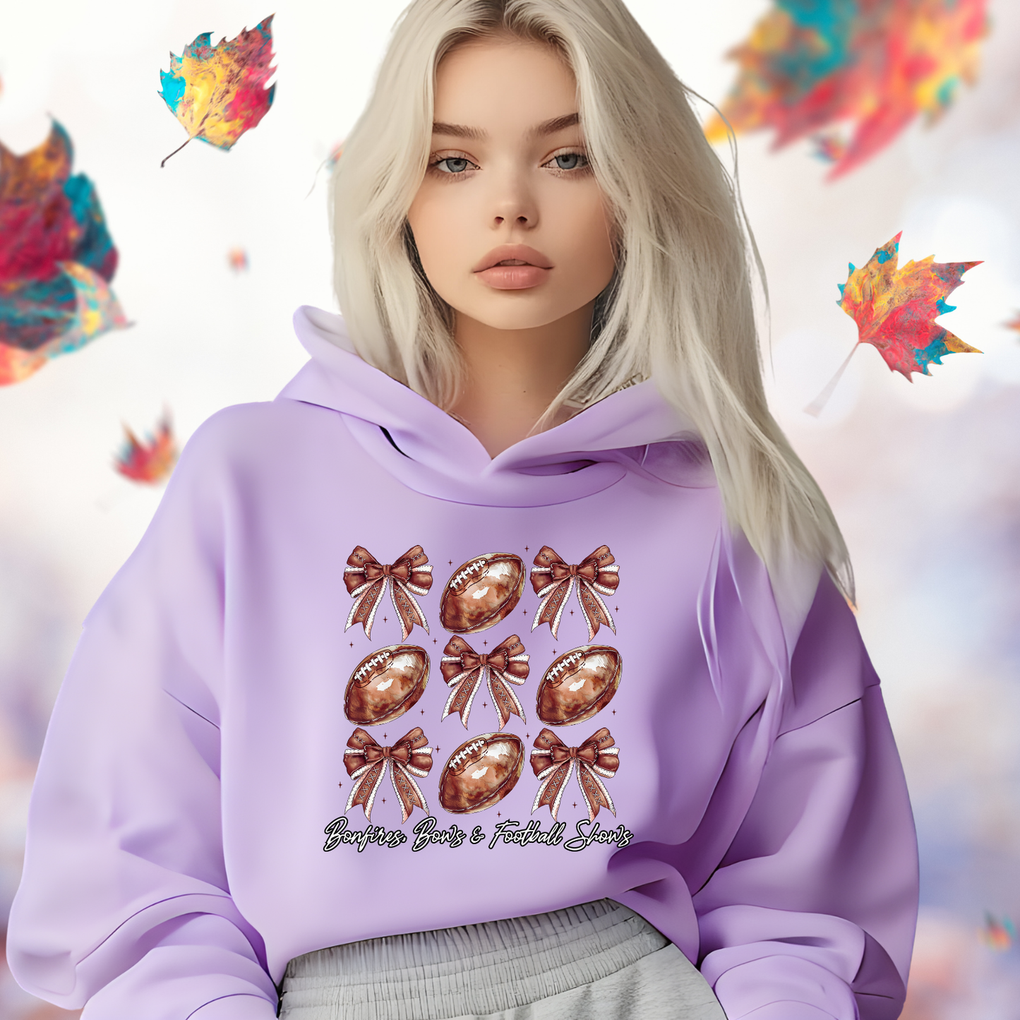 Bonfires, Bows, & Football Shows Crop Hoodie