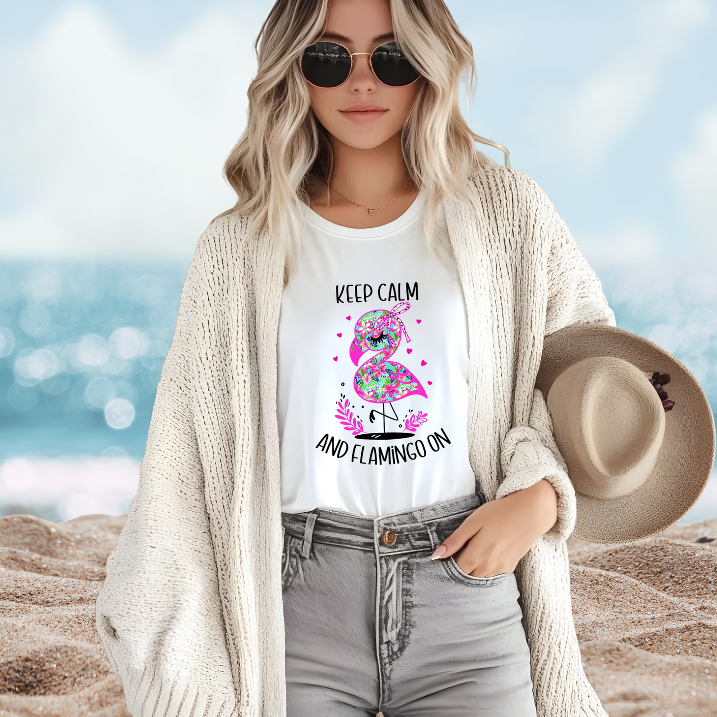 Keep Calm And Flamingo On T-Shirt