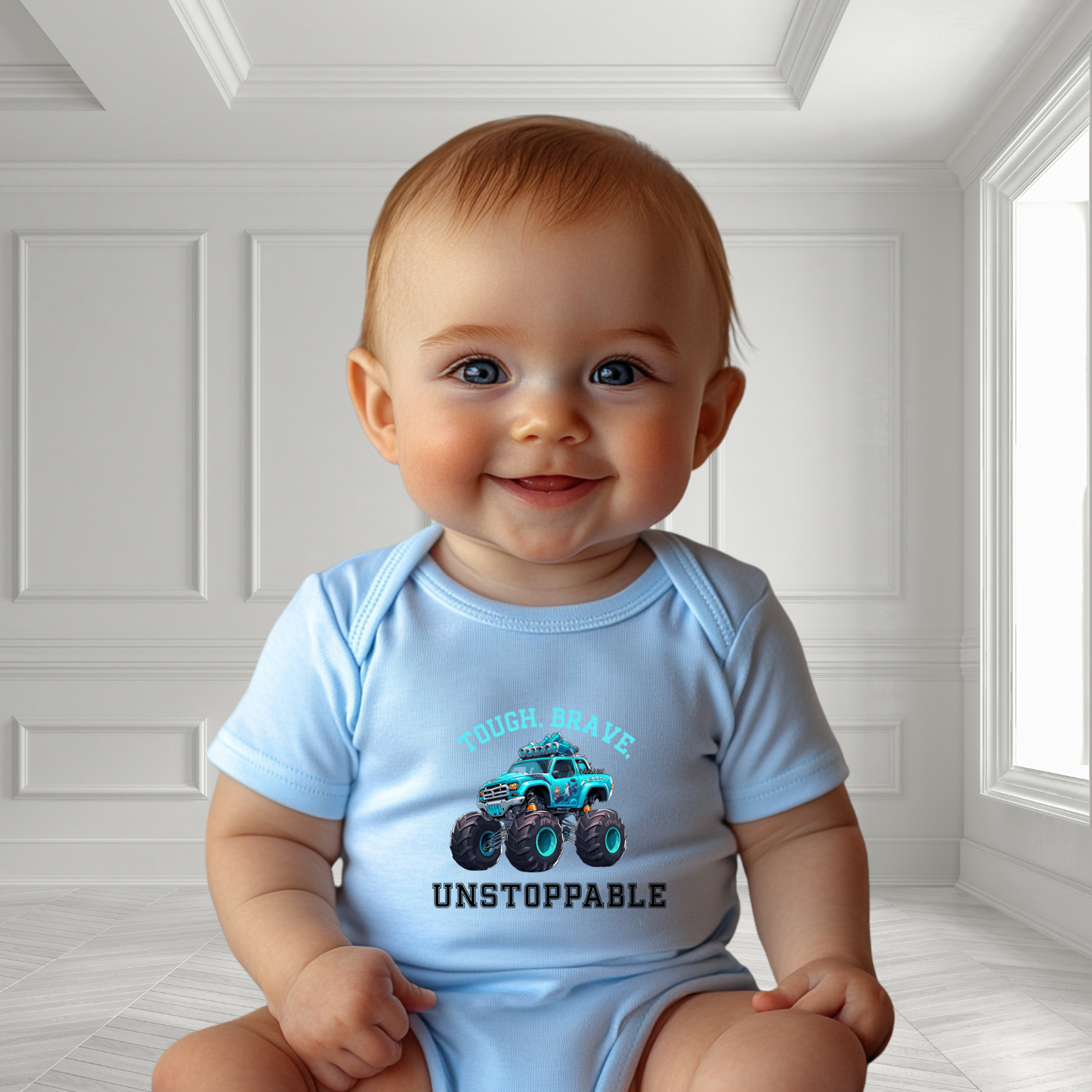 Tough, Brave, Unstoppable Infant Short Sleeve Onesie