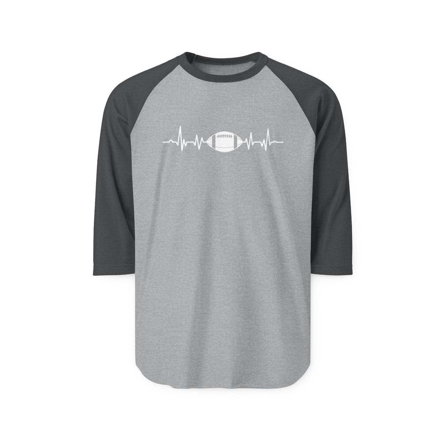 Football Heartbeat Baseball Tee