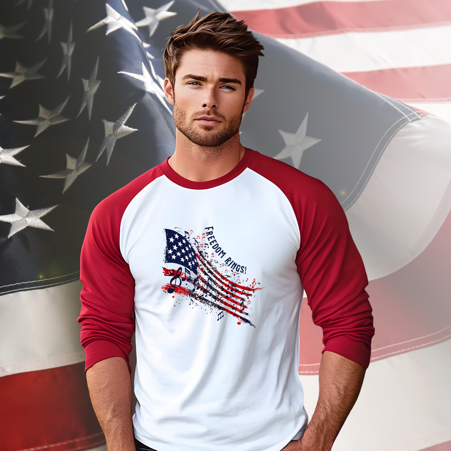 Freedom Rings Baseball Tee