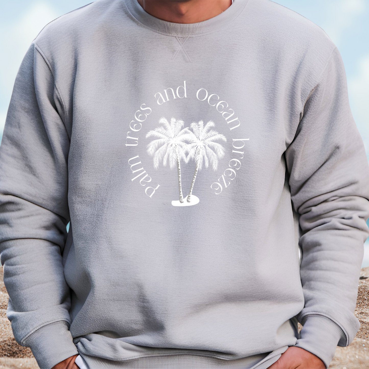 Palm Trees And Ocean Breeze Crewneck Sweatshirt