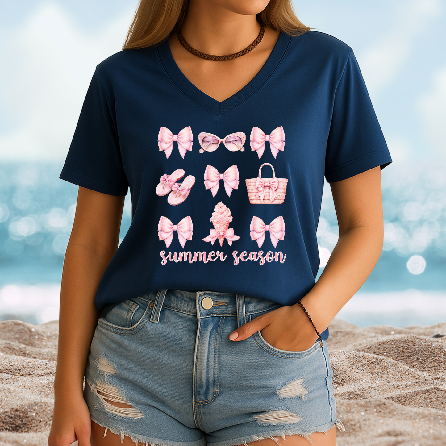 Summer Season V-Neck Tee