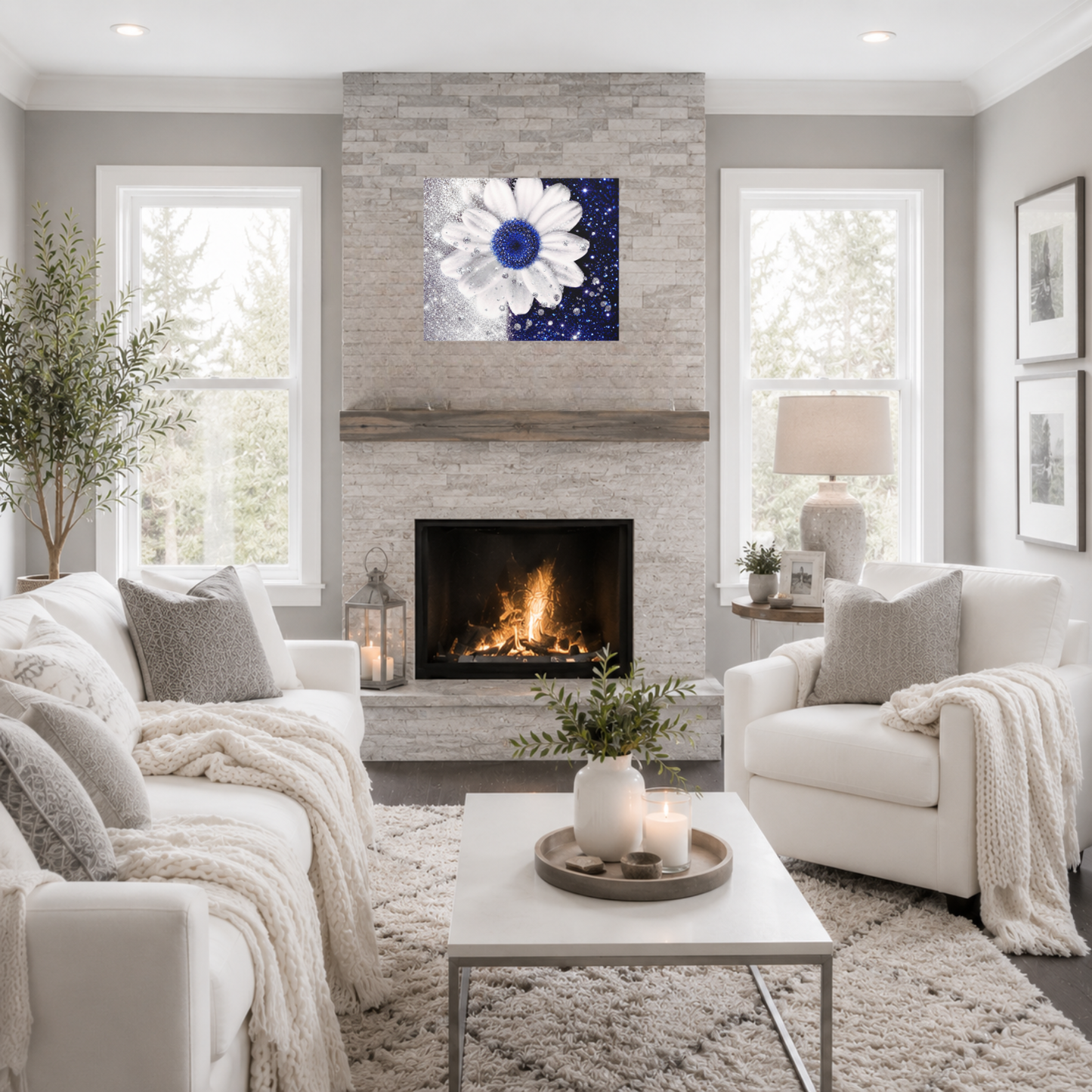 Glittering Sapphire Canvas Wall Art