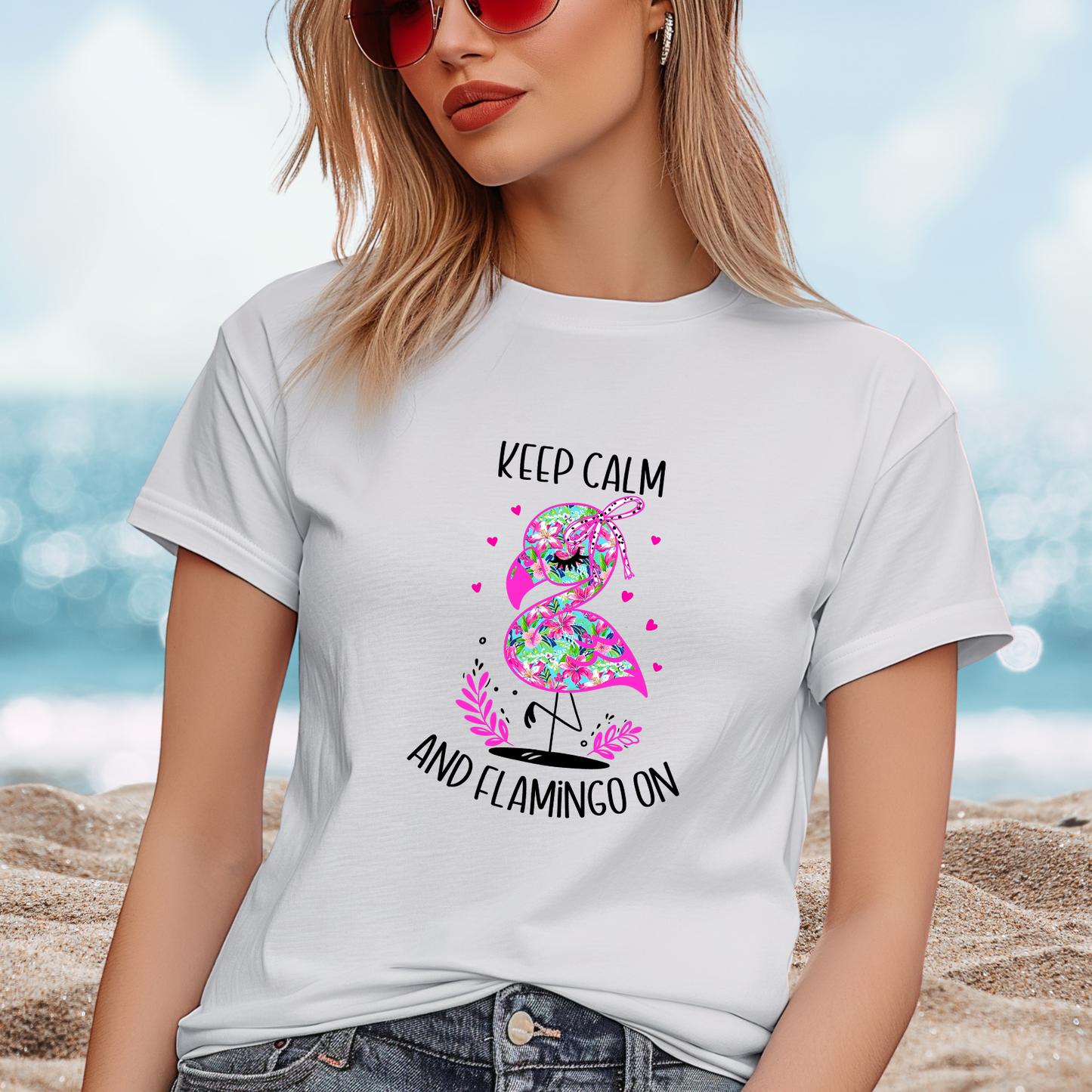 Keep Calm And Flamingo On T-Shirt