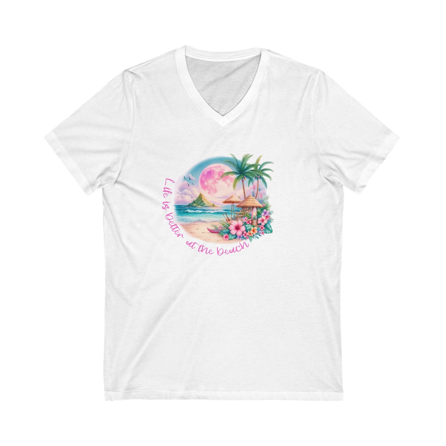 Life Is Better At The Beach V-Neck Tee