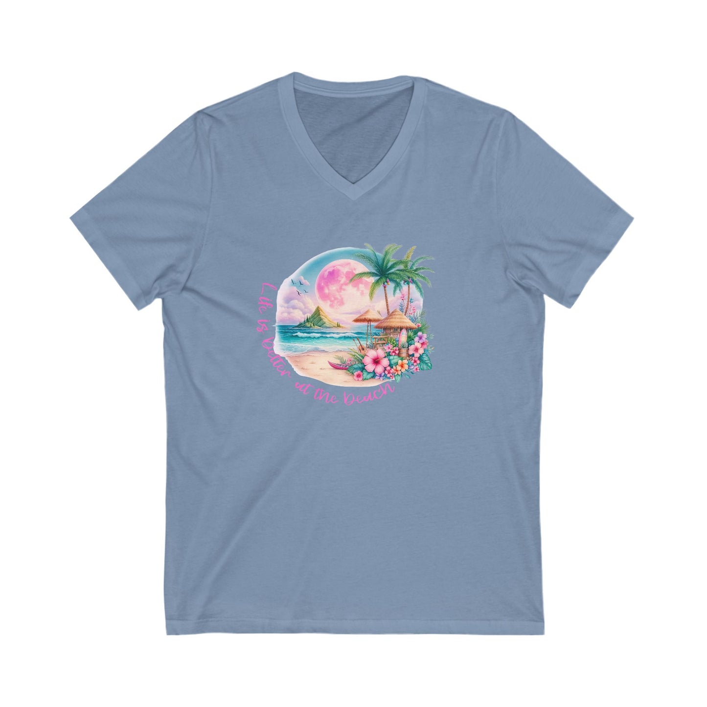 Life Is Better At The Beach V-Neck Tee