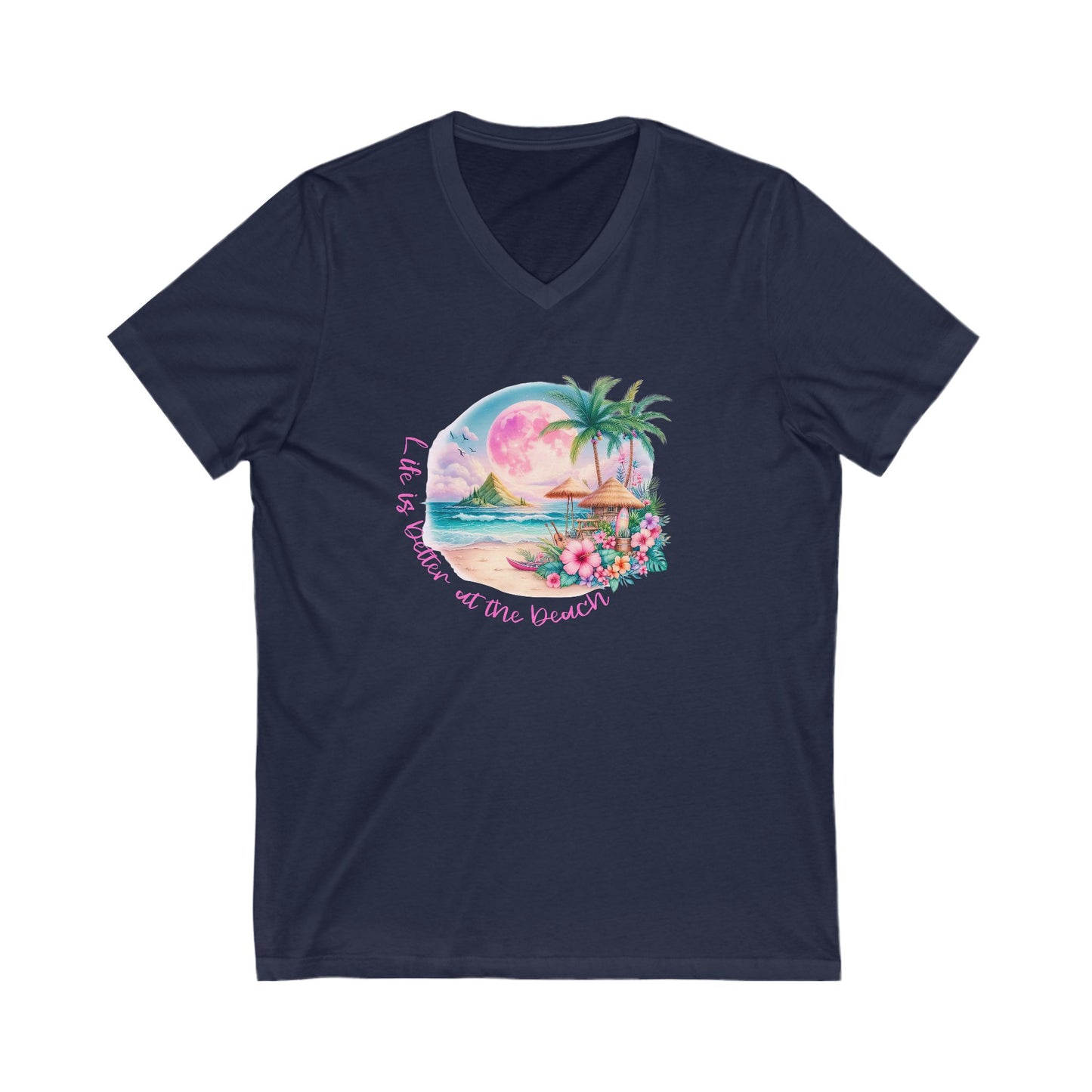 Life Is Better At The Beach V-Neck Tee