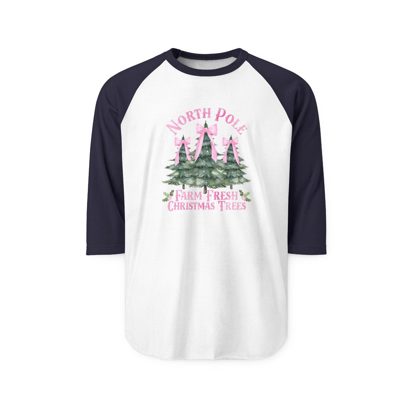 North Pole Christmas Trees Baseball Tee