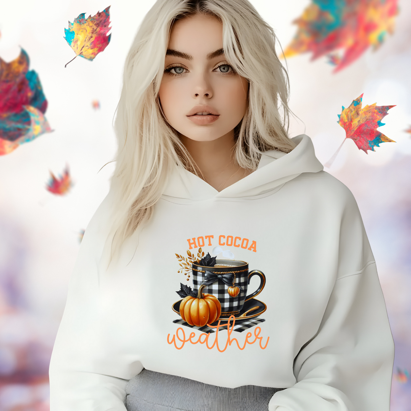 Hot Cocoa Weather Crop Hoodie