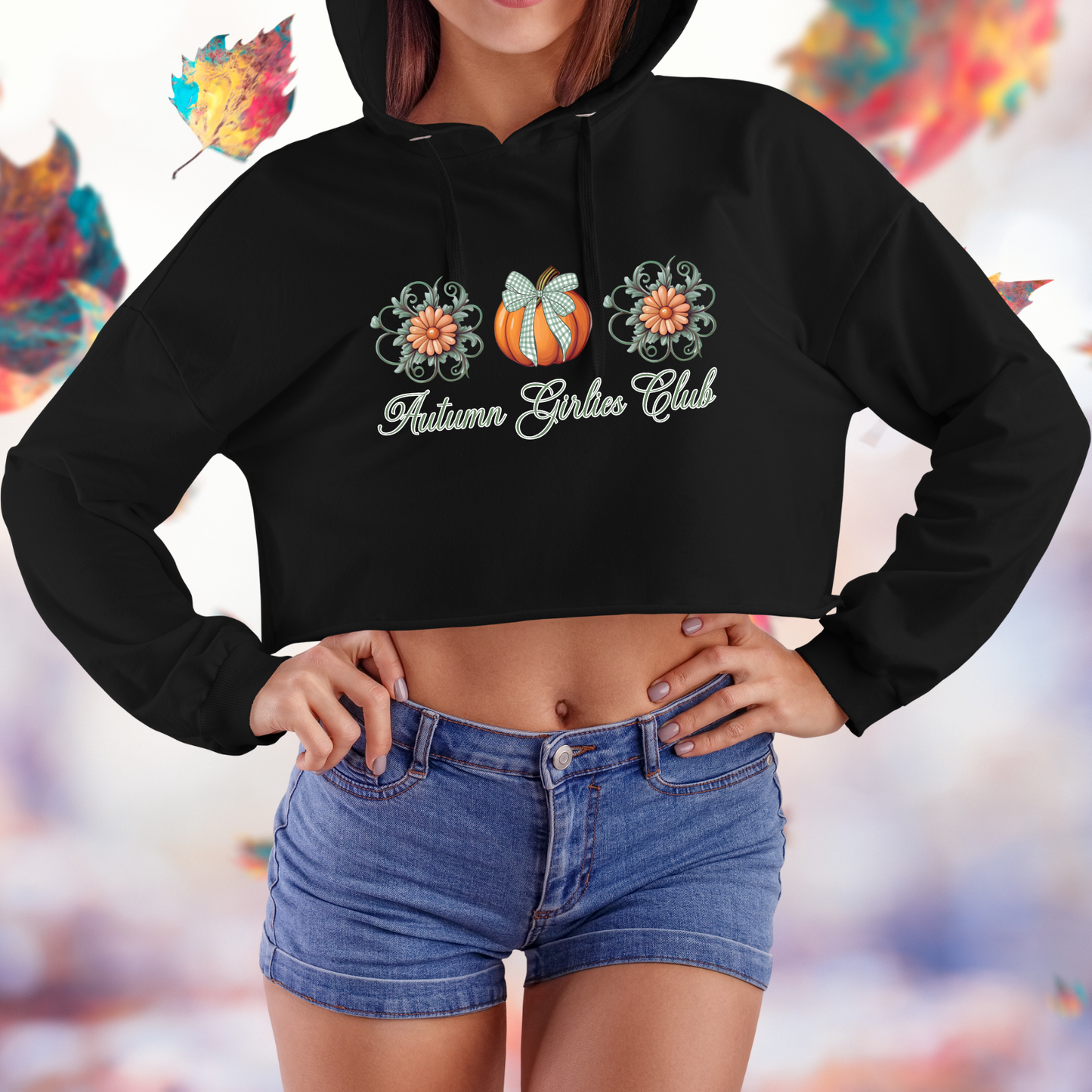 Autumn Girlies Club Cropped Hoodie
