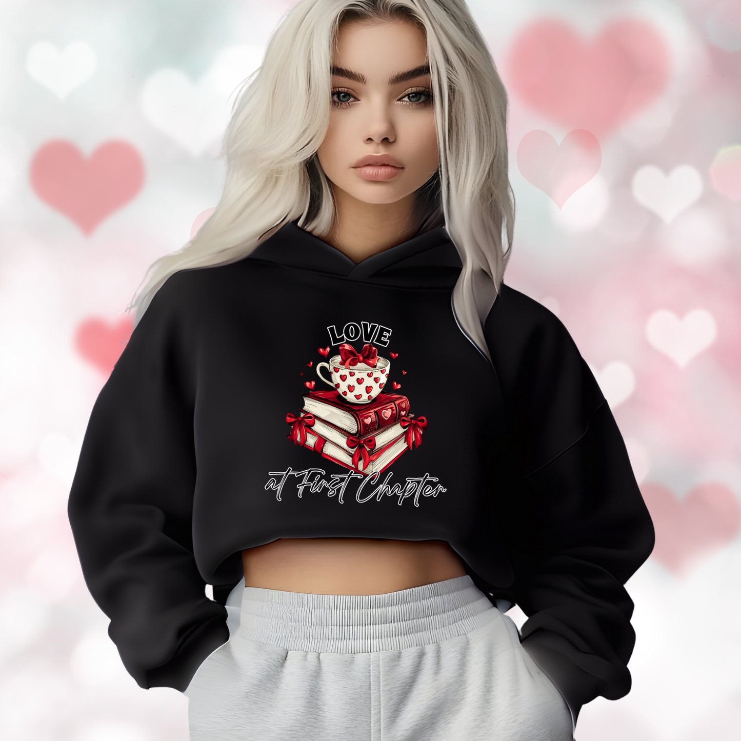 Love At First Chapter Crop Hoodie