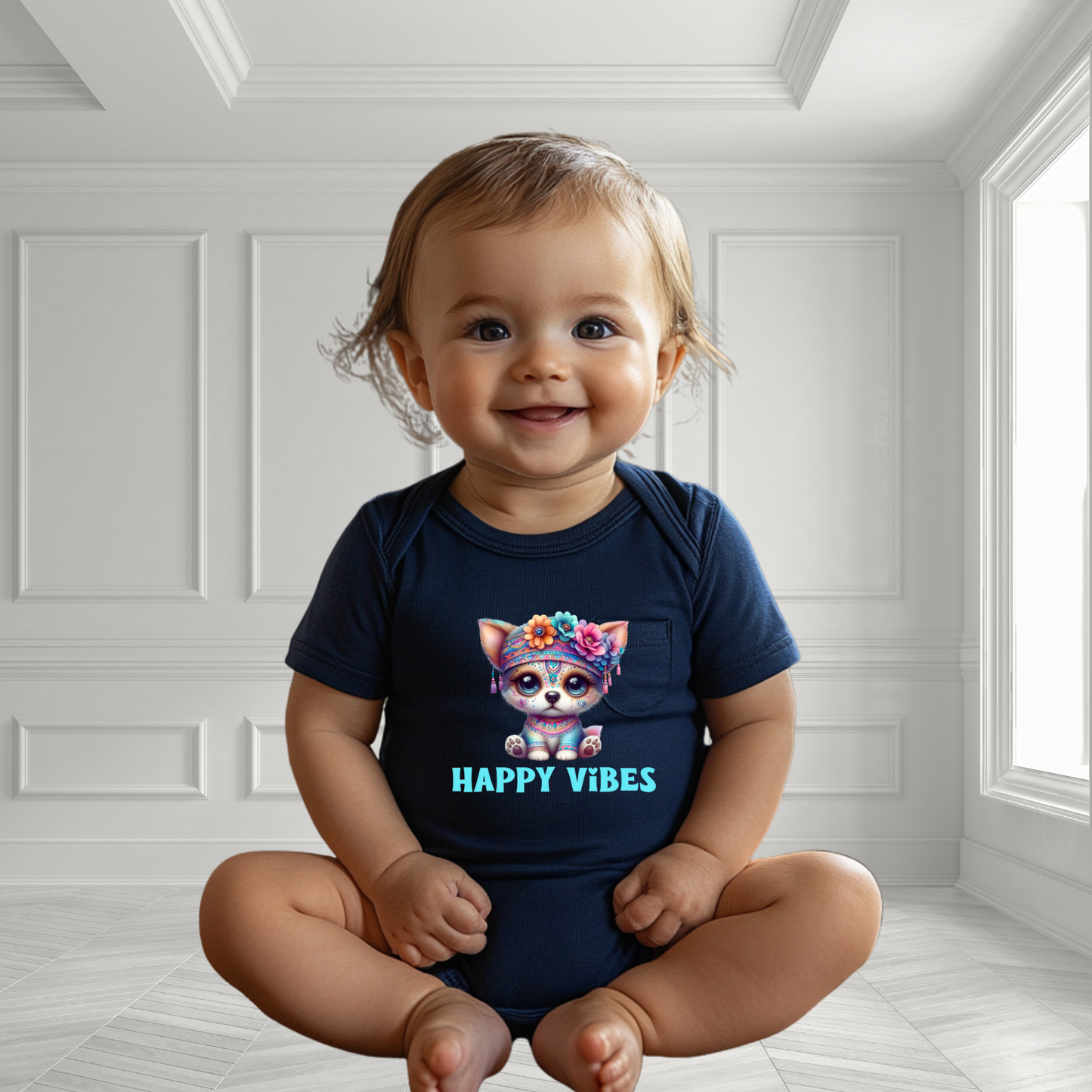 Happy Vibes Infant Short Sleeve Onesie
