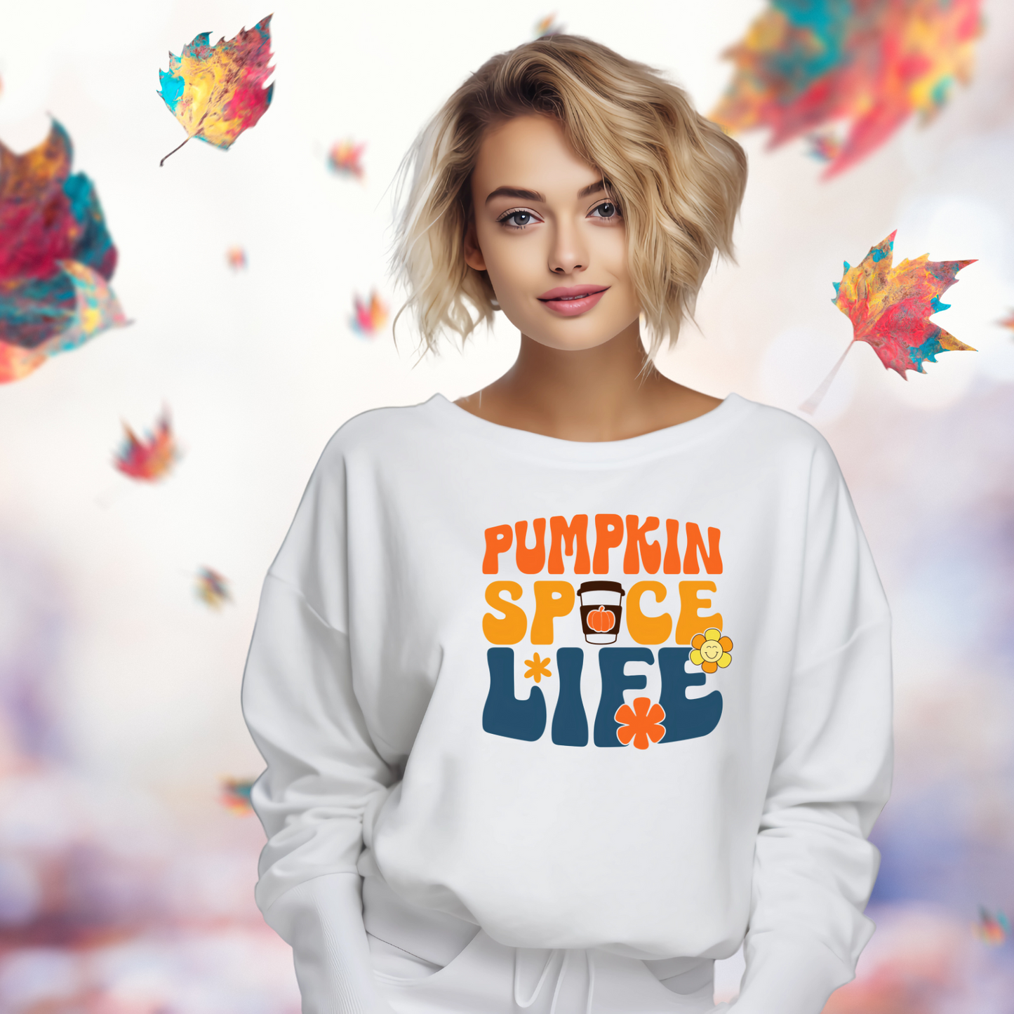 Retro Pumpkin Spice Life Crewneck Sweatshirt