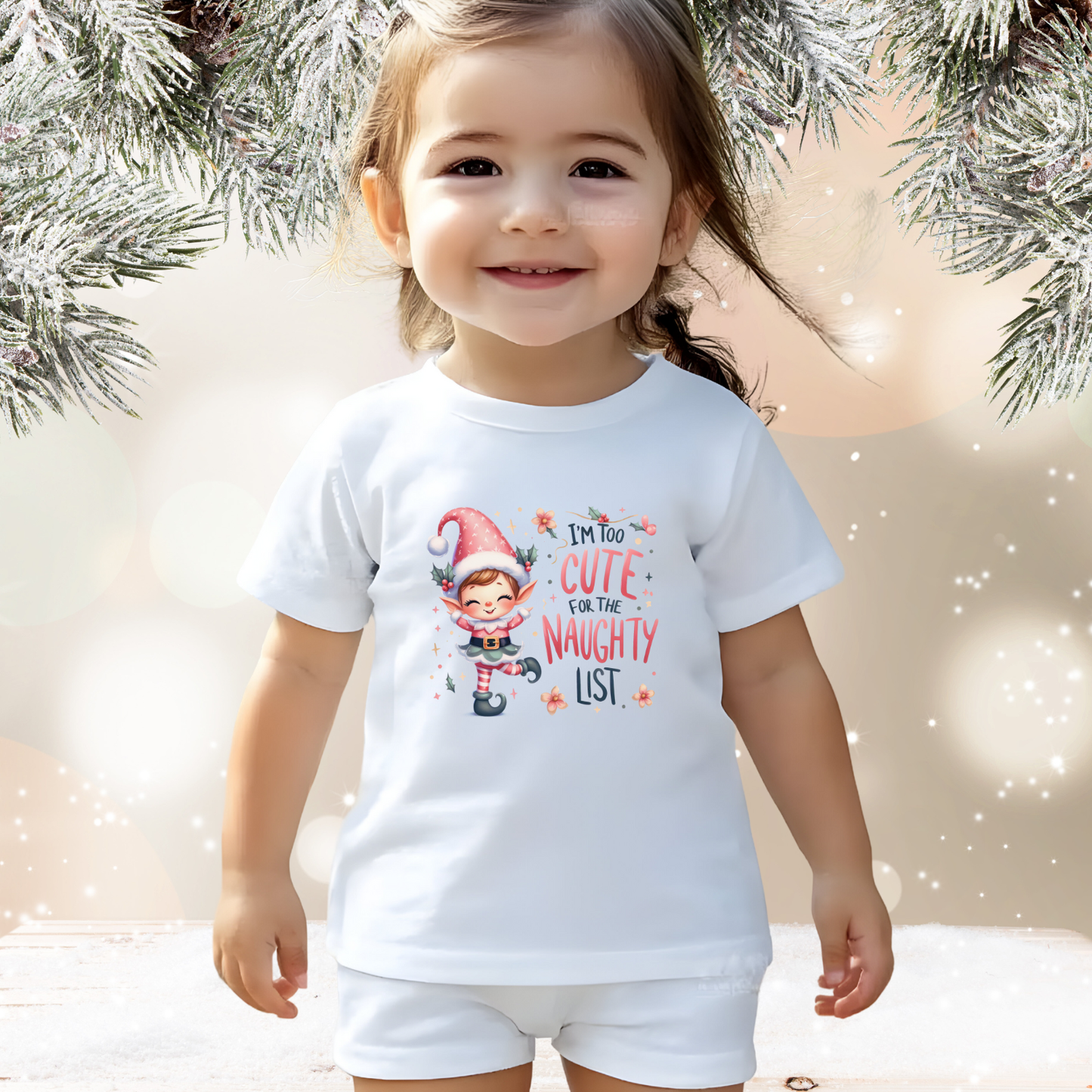 Too Cute For The Naughty List Toddler T-Shirt