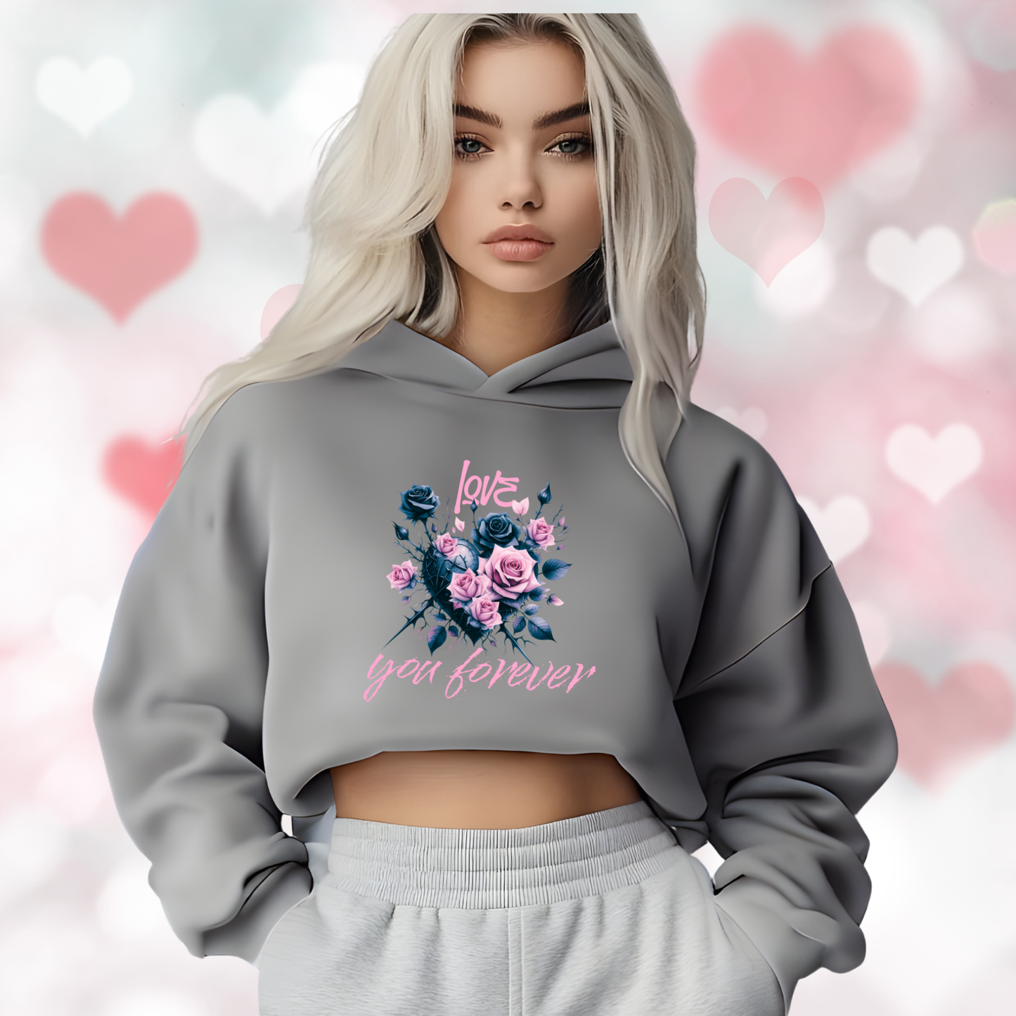 Love You Forever Crop Hoodie