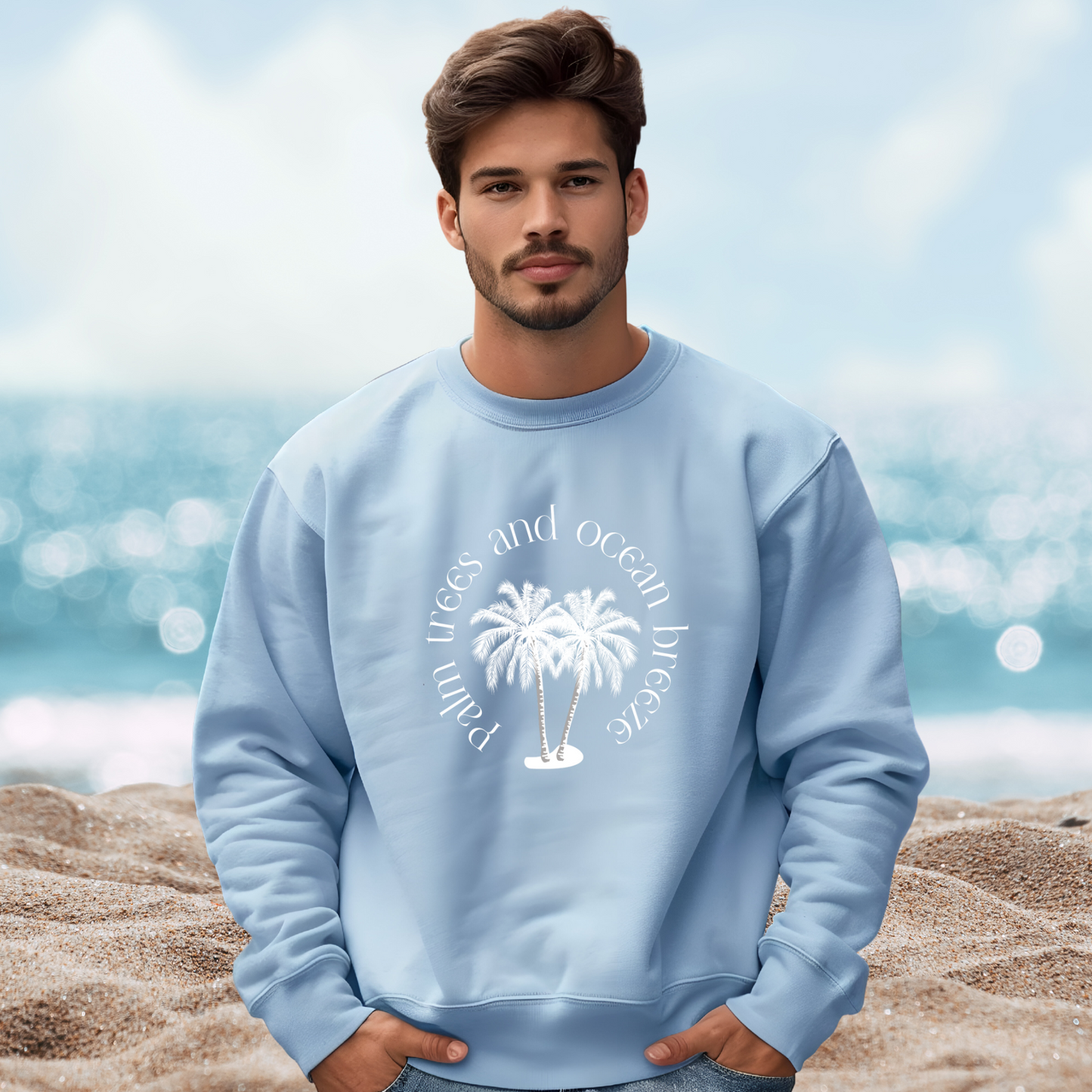 Palm Trees And Ocean Breeze Crewneck Sweatshirt