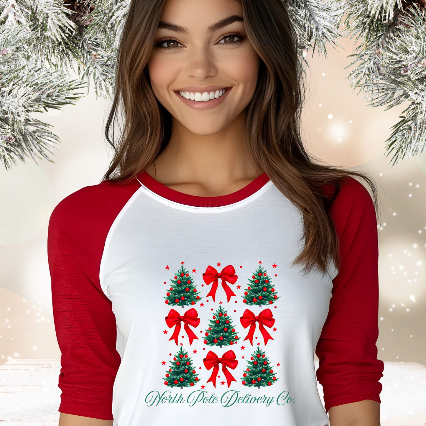 North Pole Delivery Co. Baseball Tee
