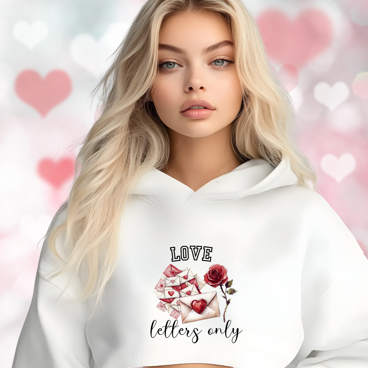 Love Letters Only Crop Hoodie