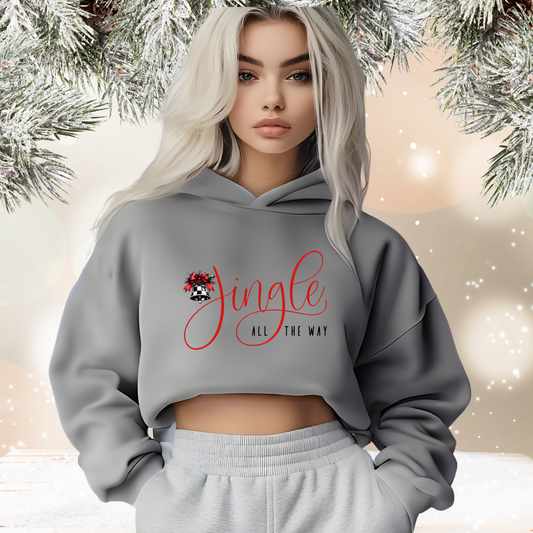 Jingle All The Way Crop Hoodie