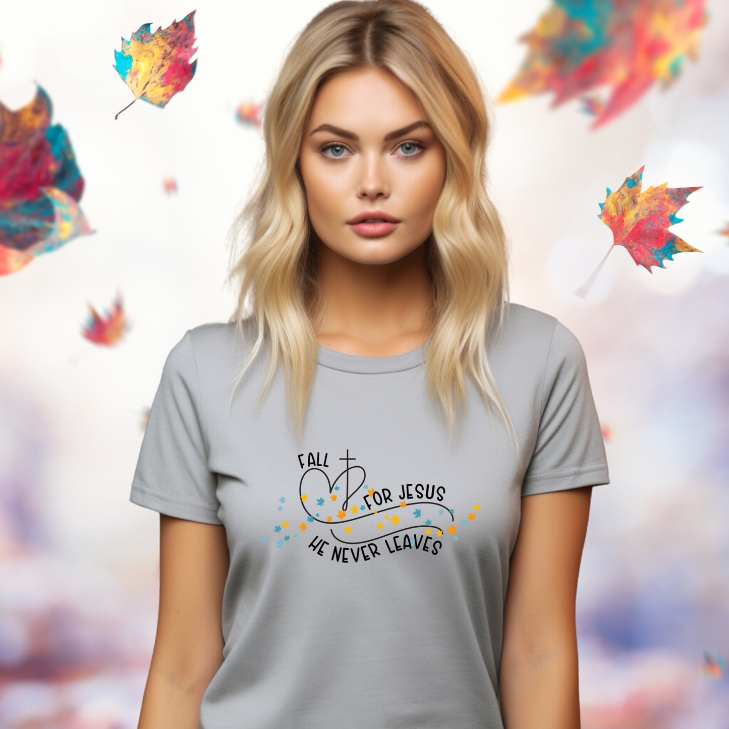 Fall for Jesus, He Never Leaves T-Shirt