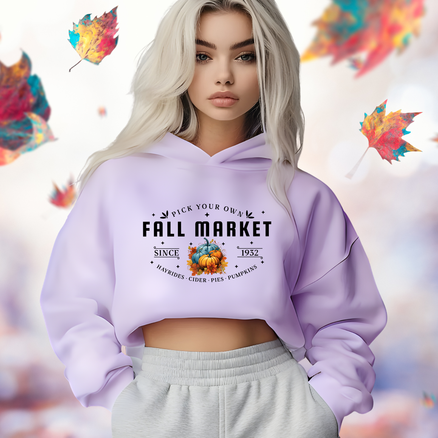Fall Market Crop Hoodie