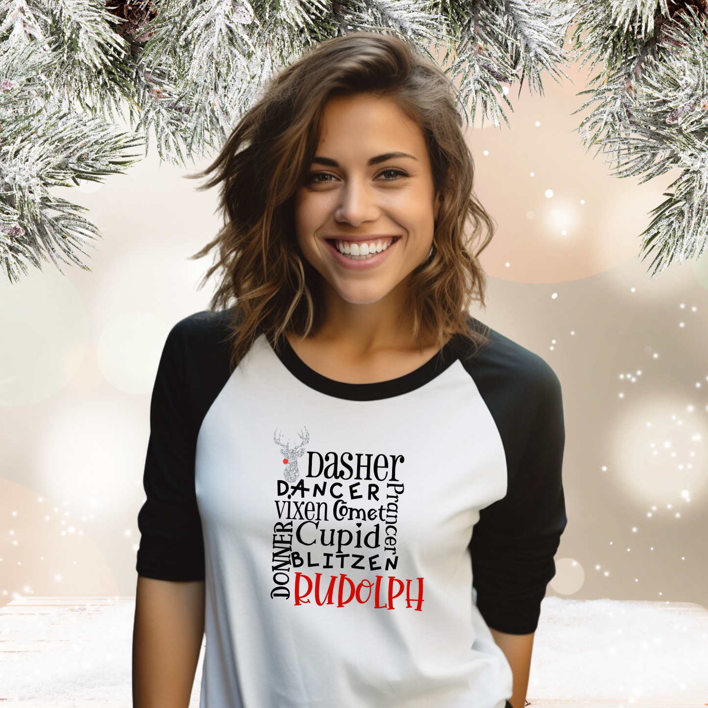 Rudolph Baseball Tee
