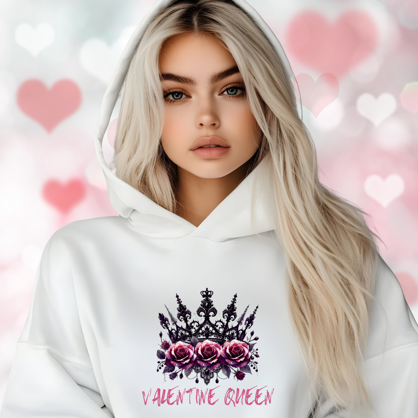 Valentine Queen Crop Hoodie