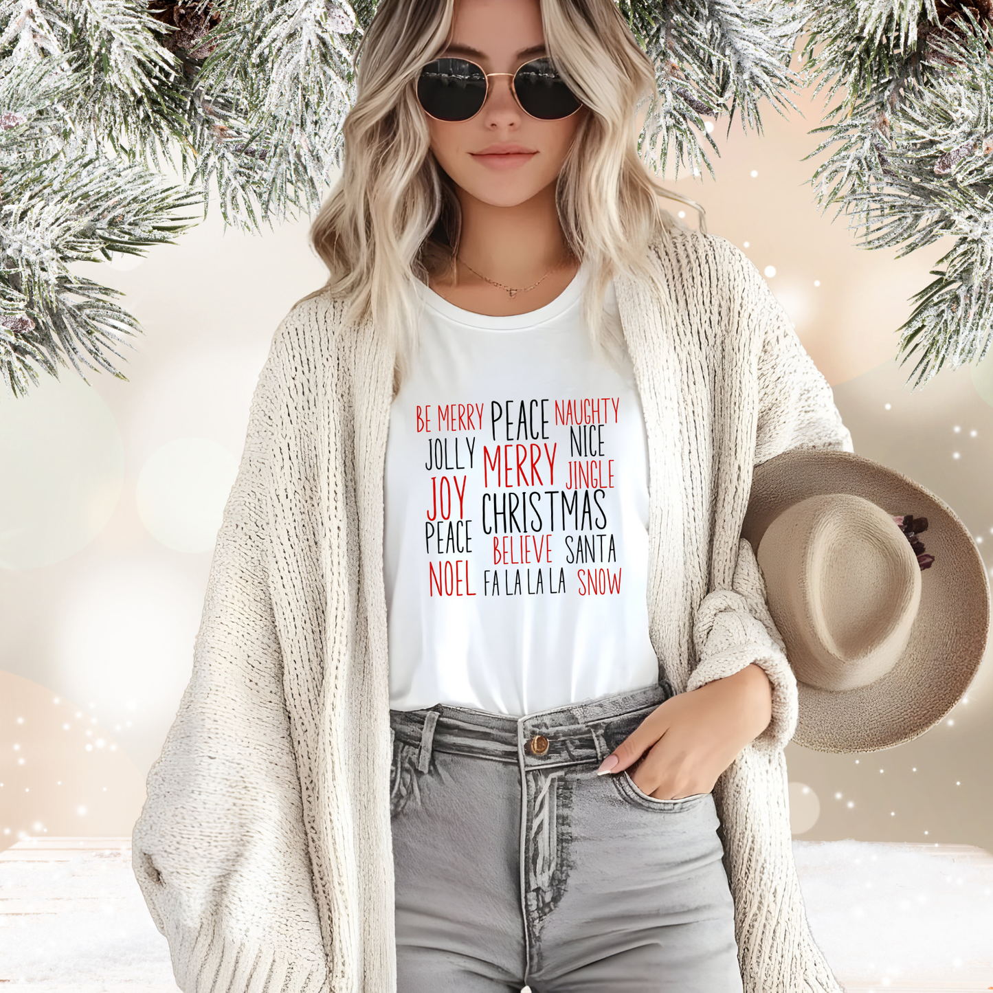Festive Holiday Words T-Shirt